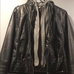 Fox leather jacket sweatshirt already inserted